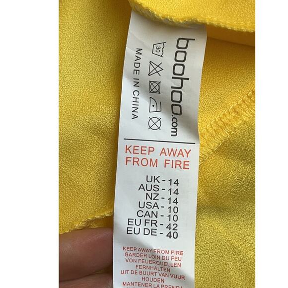 BOOHOO Yellow Ruffle Off The Shoulder Maxi Dress Size 10 - NEW - - Picture 8 of 10